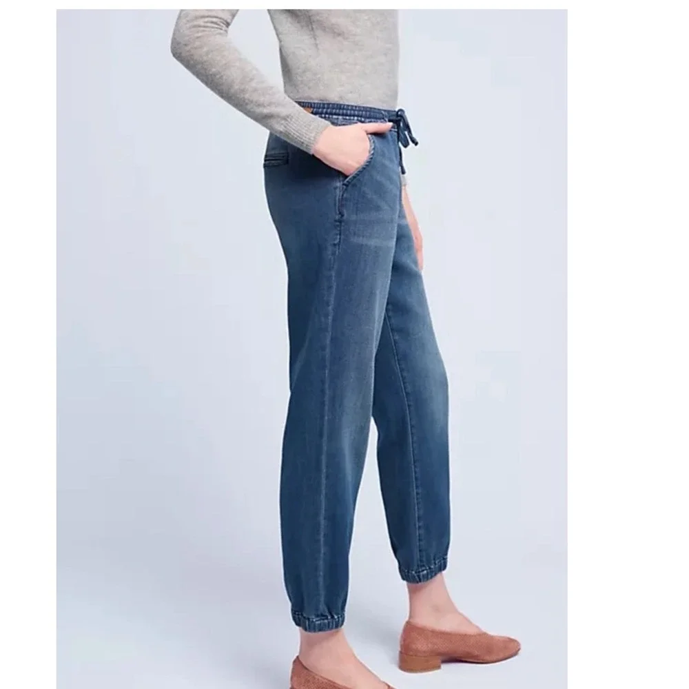 Pilcro and the Letterpress Anthropologie Denim Joggers Medium Wash Sz Medium